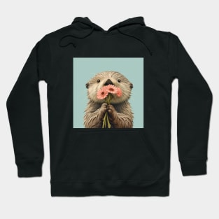 Floral Sea Otter Art Hoodie